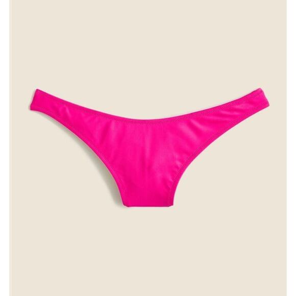 NWT J.Crew Heritage 1989 High Leg Bikini Bottoms Radiant Fuchsia Pink Women's L - Picture 1 of 8